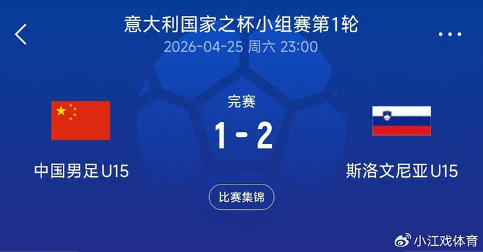 1-2憾负！U15国足不敌斯洛文尼亚，半场反差揭露青训短板|中国男足|比赛|素材|小将|球员_新浪体育_新浪新闻